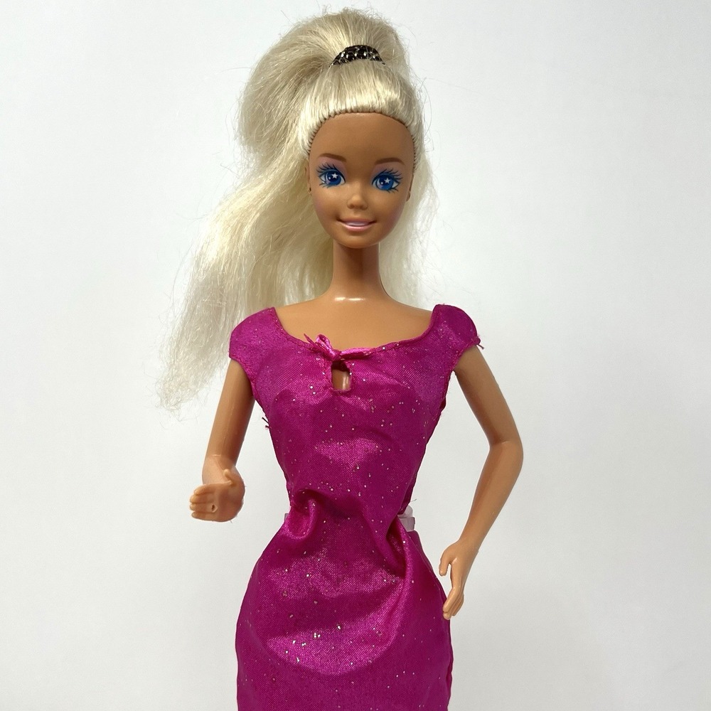 Barbie Fashionista Doll Edition 1966 Blonde Hair Collectible OOAK in pink dress